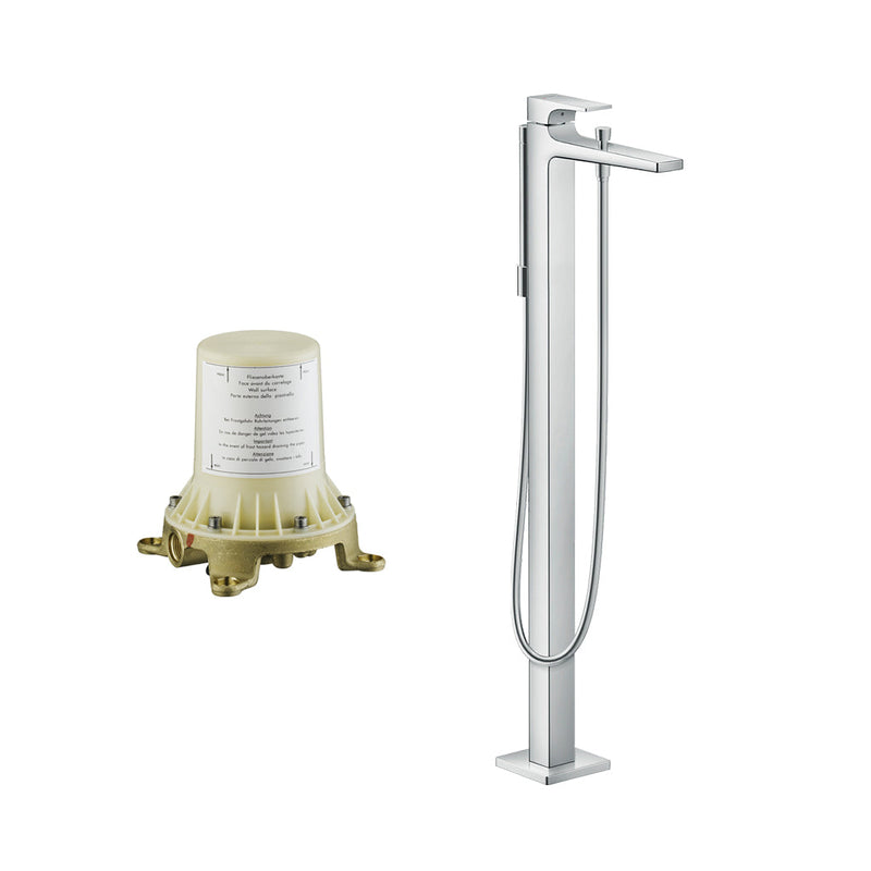 Metropol Tub Faucet with Rough In Valve - Free Standing - 35" Brass/Polished Chrome