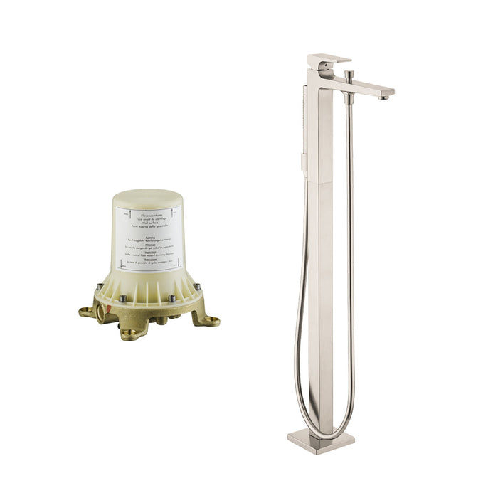 Metropol Tub Faucet with Rough In Valve - Free Standing - 35" Brass/Brushed Nickel