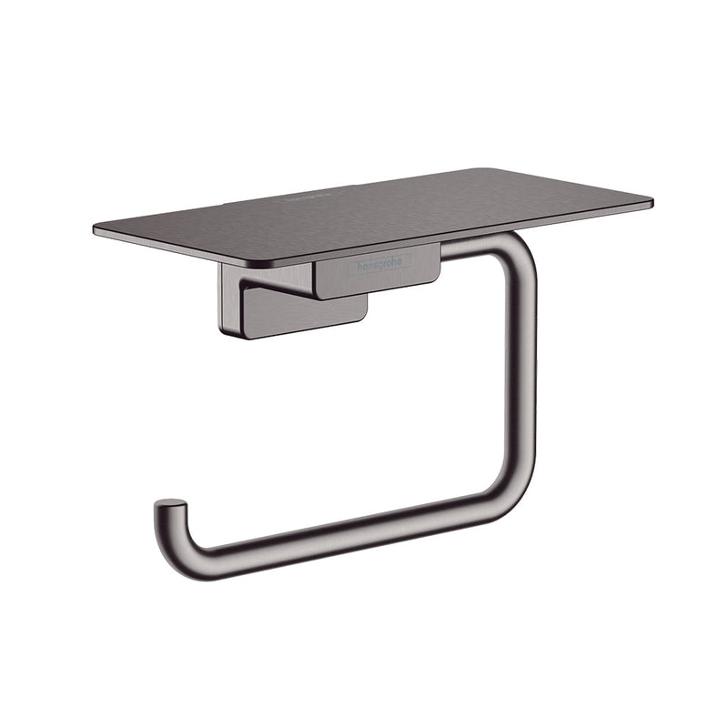 Addstoris Toilet Paper Holder - Wall Mount - 6" Brass/Brushed Black Chrome