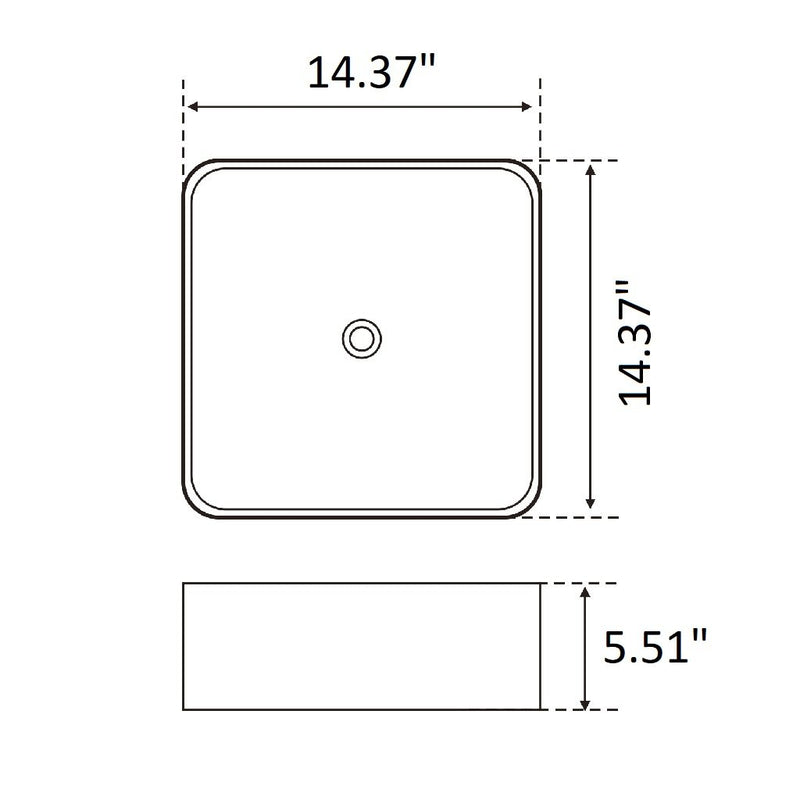 Anubis Bathroom Sink - Vessel - 15" Porcelain/Gloss White