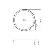 Osiris Bathroom Sink - Vessel - 14" Porcelain/Matt Grey