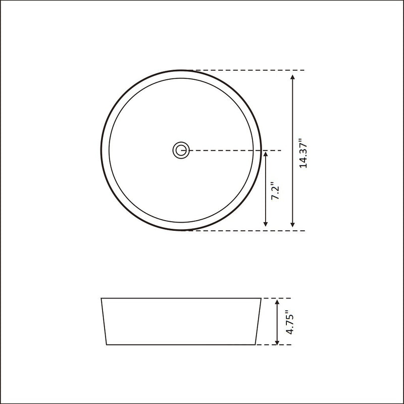 Osiris Bathroom Sink - Vessel - 14" Porcelain/Matt Green