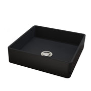 Satet Bathroom Sink - Vessel - 14" Porcelain/Matt Black