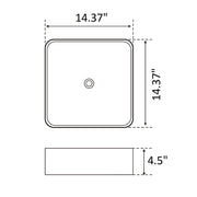 Satet Bathroom Sink - Vessel - 14" Porcelain/Matt Black