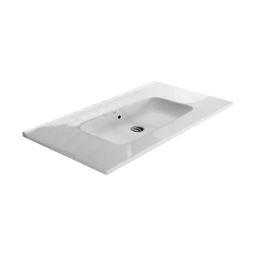 Lyon Center Integrated Vanity Sink - Single Hole - 36" Porcelain/Gloss White