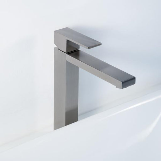 Devon Vessel Bathroom Faucet - Single Hole - 10" Brass/Brushed Nickel