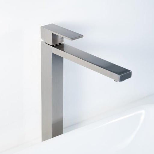 Devon Vessel Bathroom Faucet - Single Hole - 12" Brass/Brushed Nickel