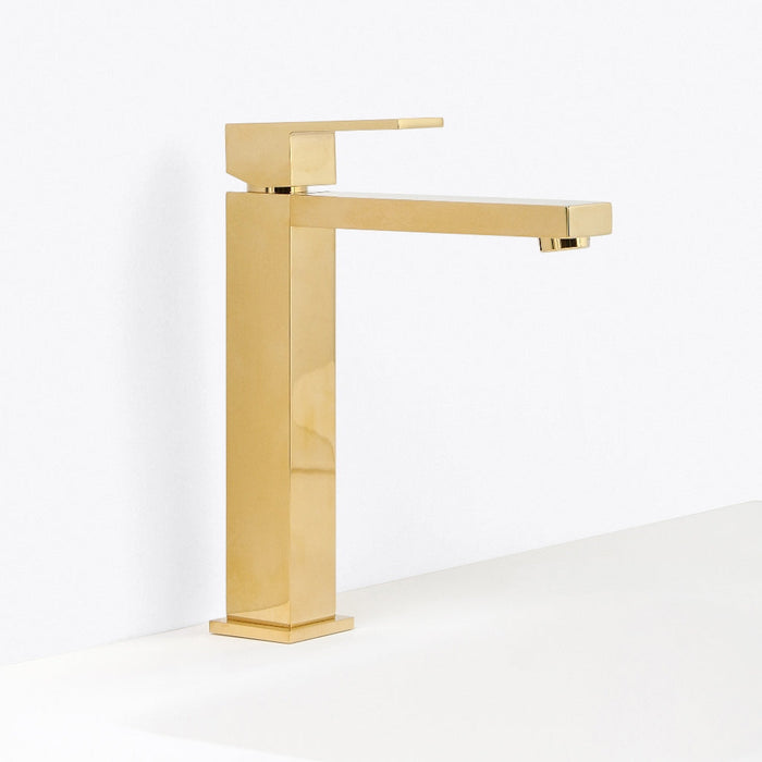 Devon Vessel Bathroom Faucet - Single Hole - 10" Brass/Gold
