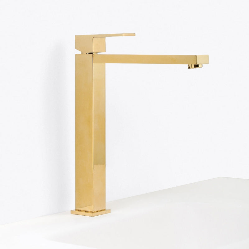 Devon Vessel Bathroom Faucet - Single Hole - 12" Brass/Gold