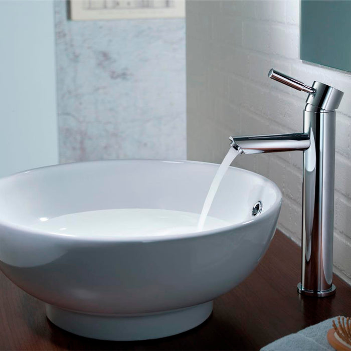 Serie 100 Vessel Sink Bathroom Faucet - Single Hole - 12" Brass/Brushed Nickel
