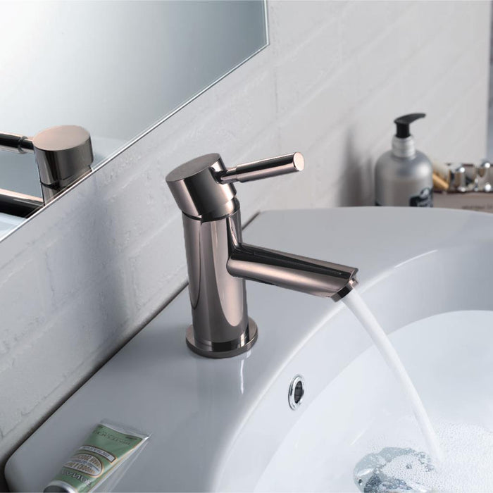Serie 100 Bathroom Faucet - Single Hole - 6" Brass/Brushed Nickel