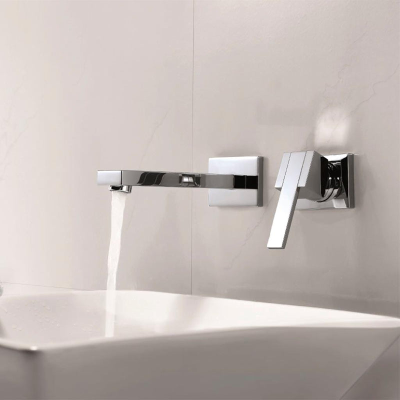 Serie 150 Complete Bathroom Faucet - Wall Mount - 5" Brass/Polished Chrome