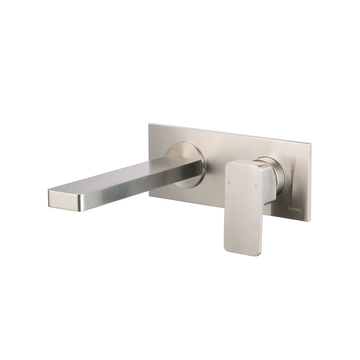 Serie 196 Bathroom Faucet - Wall Mount - 9" Brass/Brushed Nickel