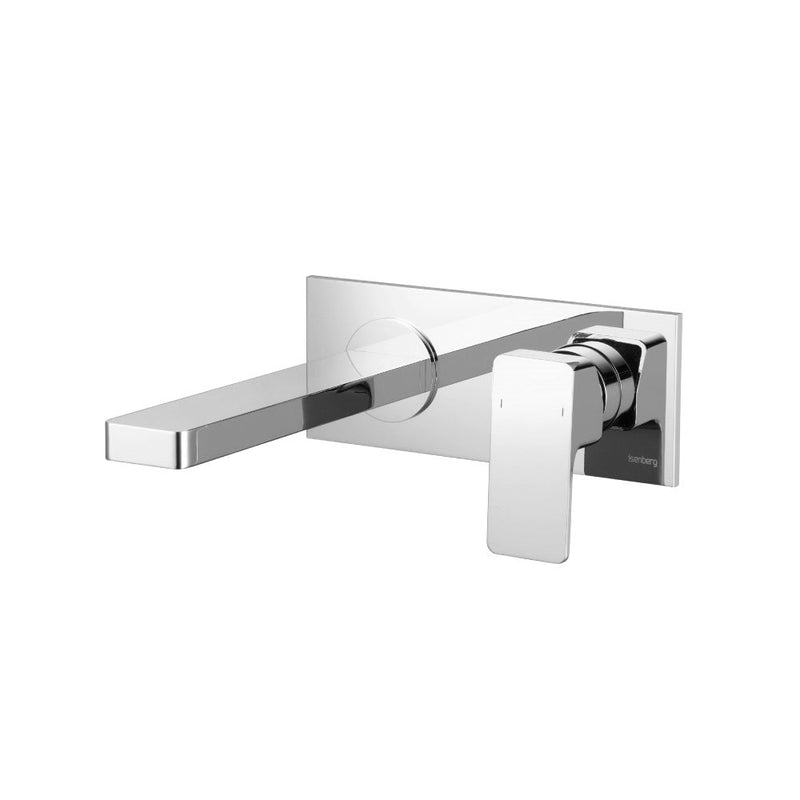 Serie 196 Complete Bathroom Faucet - Single Hole-Wall Mount - 9" Brass/Polished Chrome