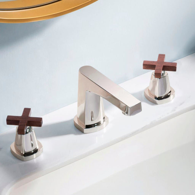 Serie 240 Bathroom Faucet - Widespread - 8" Brass/Brushed Nickel