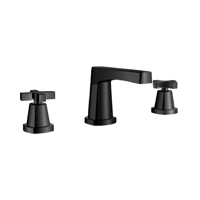 Serie 240 Bathroom Faucet - Widespread - 8" Brass/Matt Black