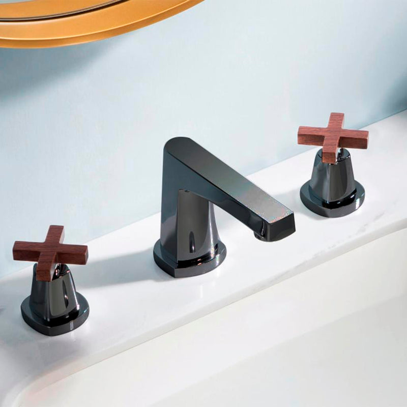 Serie 240 Bathroom Faucet - Widespread - 8" Brass/Matt Black