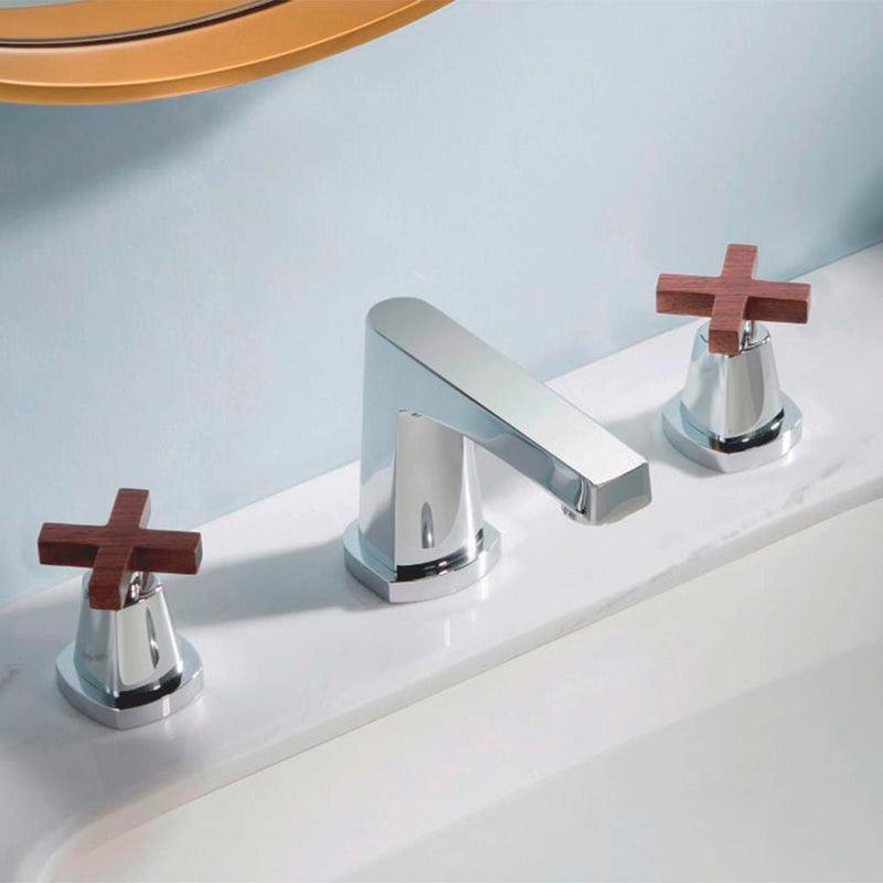 Serie 240 Bathroom Faucet - Widespread - 8" Brass/Polished Nickel