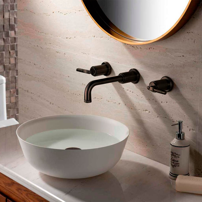 Serie 250 Bathroom Faucet - Widespread-Wall Mount - 12" Brass/Matt Black