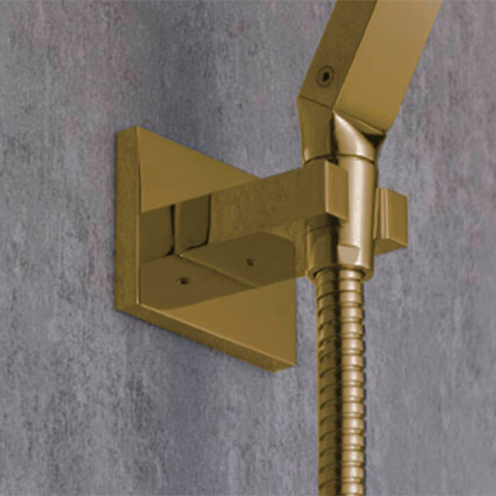 Universal Hand Shower Holder Connector - Wall Mount - 3" Brass/Satin Brass