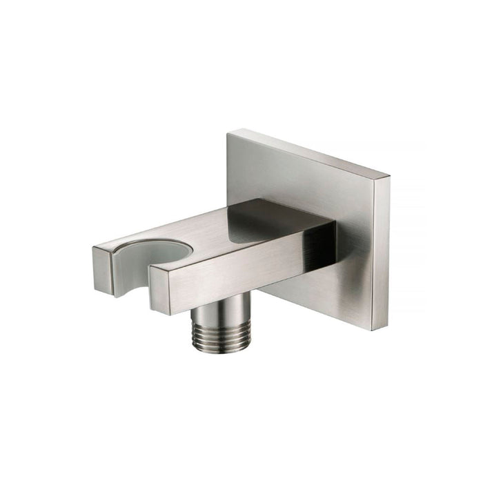 Universal Hand Shower Holder Connector - Wall Mount - 3" Brass/Brushed Nickel