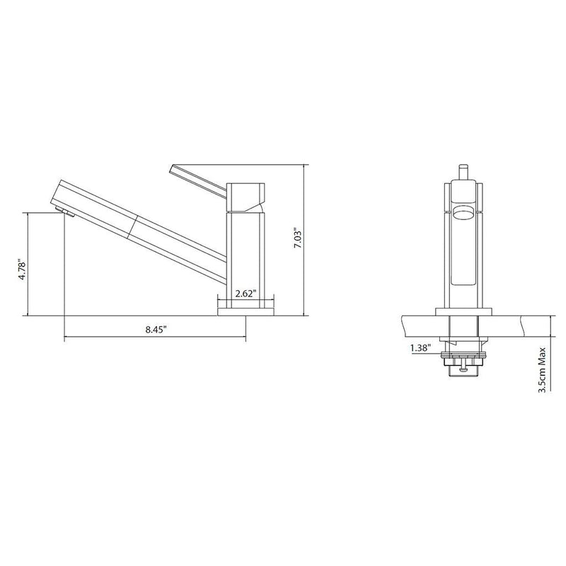 Smallie Pull Out Kitchen Faucet - Single Hole - 7" Stainless Steel/Stainless Steel