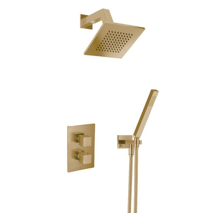 Serie 150 2-Way Hand Shower And Head Included Complete Shower Set - Wall Mount - Brass/Satin Brass