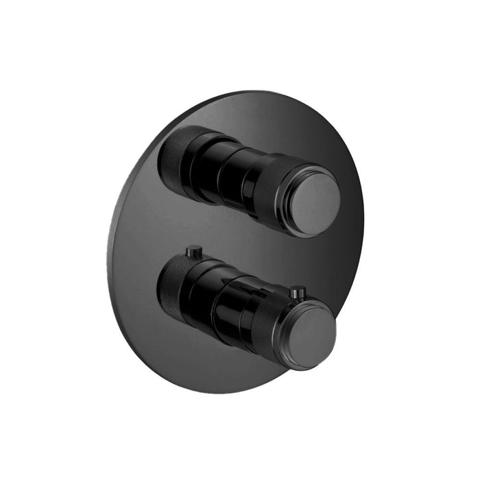 Serie 250 2-Way Hand Shower And Head Included Complete Shower Set - Wall Mount - 8"-  Brass/Matt Black