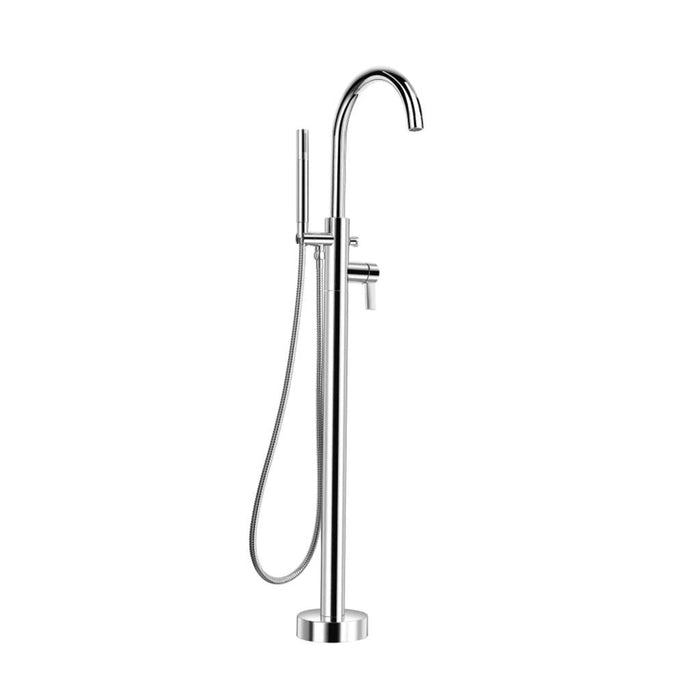 Serie 145 Tub Faucet - Floor Mount - 10" Brass/Polished Chrome