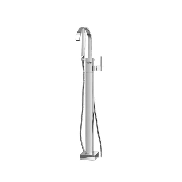 Serie 150 Tub Faucet - Floor Mount - 8" Brass/Polished Chrome