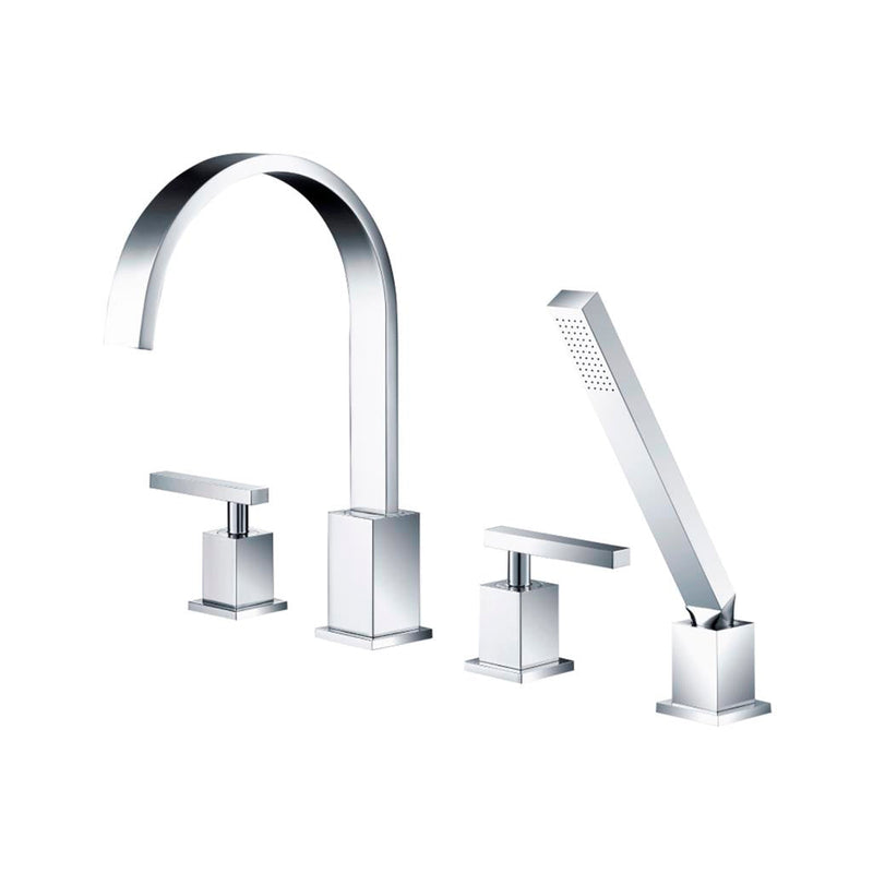 Serie 150 Hand Shower Complete Tub Faucet - Built-In - 14" Brass/Polished Chrome