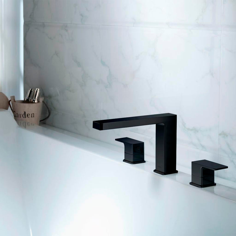 Serie 196 Complete Tub Faucet - Widespread - 12" Brass/Matt Black