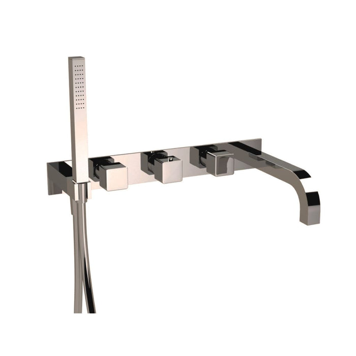 Serie 196 Tub Faucet - Wall Mount - 6" Brass/Brushed Nickel