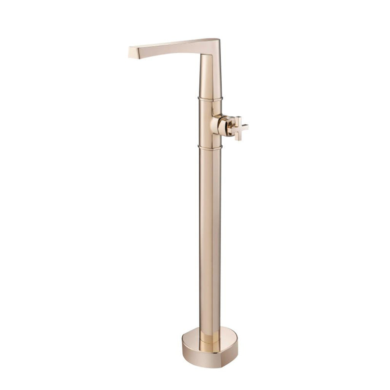 Serie 240 Complete Tub Faucet - Floor Mount - 37" Brass/Polished Nickel
