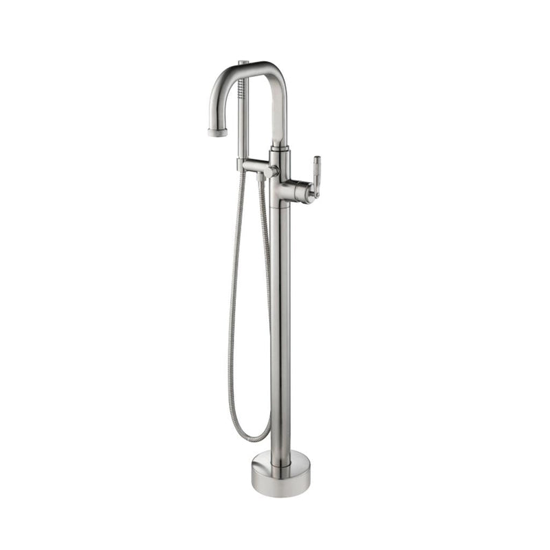 Serie 250 Hand Shower Complete Tub Faucet - Floor Mount - 40" Brass/Brushed Nickel