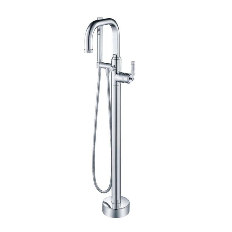 Serie 250 Hand Shower Complete Tub Faucet - Floor Mount - 40" Brass/Polished Chrome