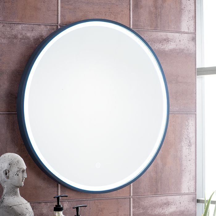 Cirque Led Touch Vanity Mirror - Wall Mount - 24" Aluminum/Matt Black