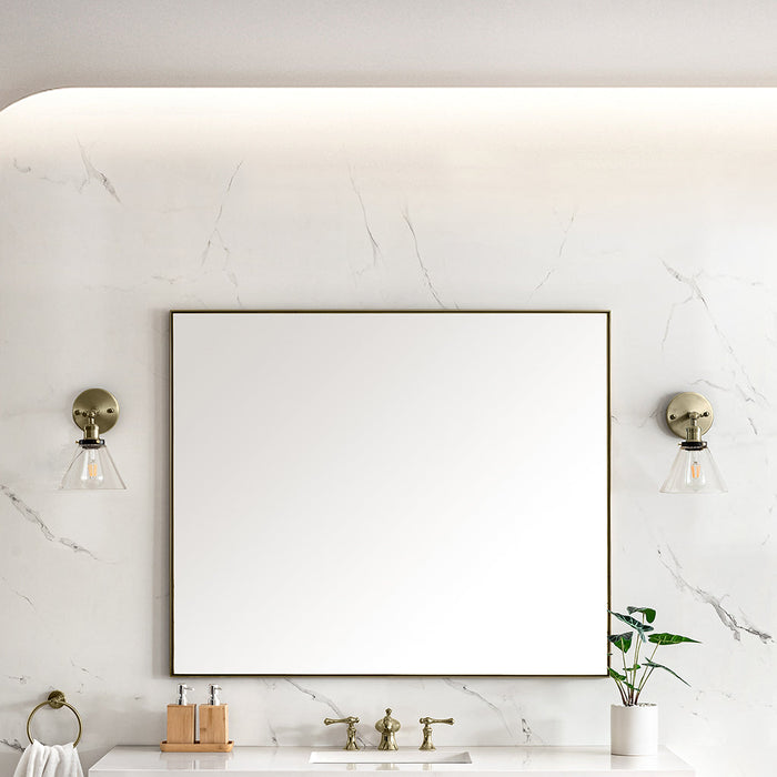 Rohe Square Vanity Mirror - Wall Mount - 48" Brass/Glass/Champagne Brass