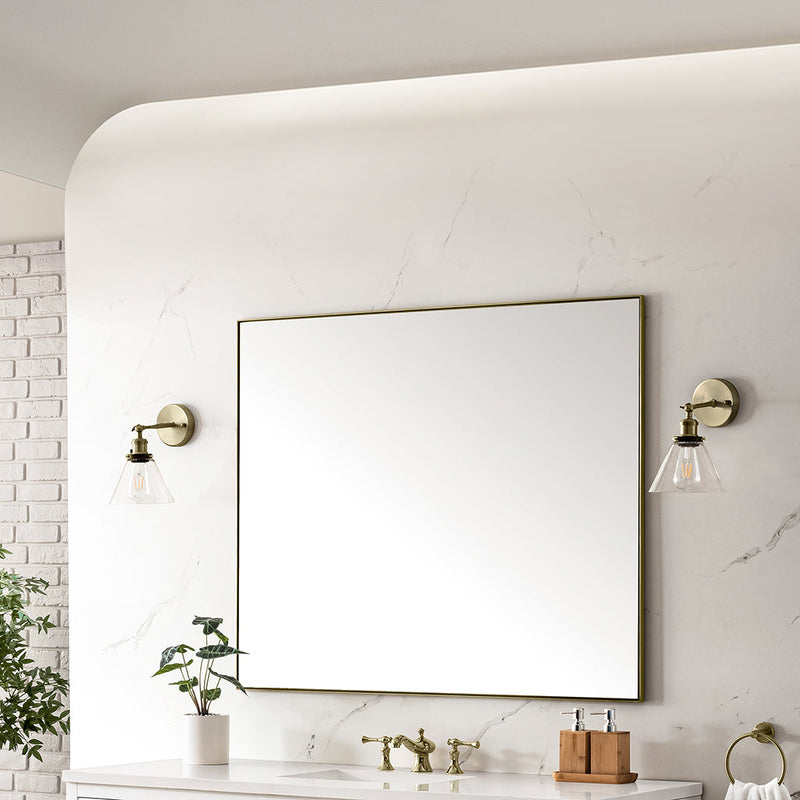 Rohe Square Vanity Mirror - Wall Mount - 48" Brass/Glass/Champagne Brass