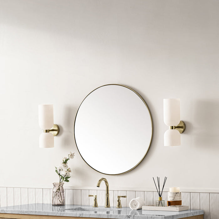 Rohe Round Vanity Mirror - Wall Mount - 30" Brass/Glass/Champagne Brass