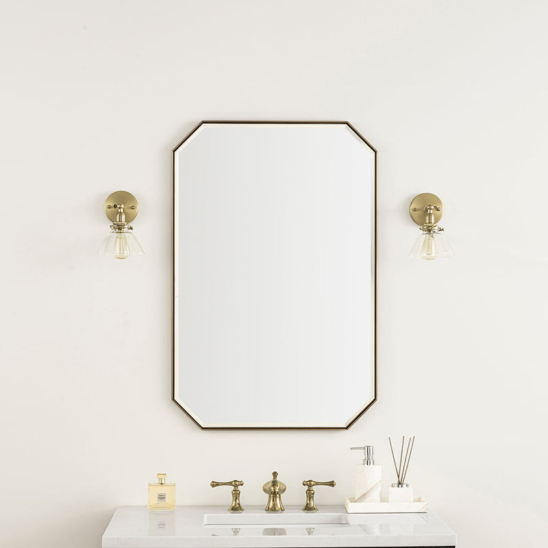 Rohe Octagonal Vanity Mirror - Wall Mount - 24" Brass/Glass/Champagne Brass