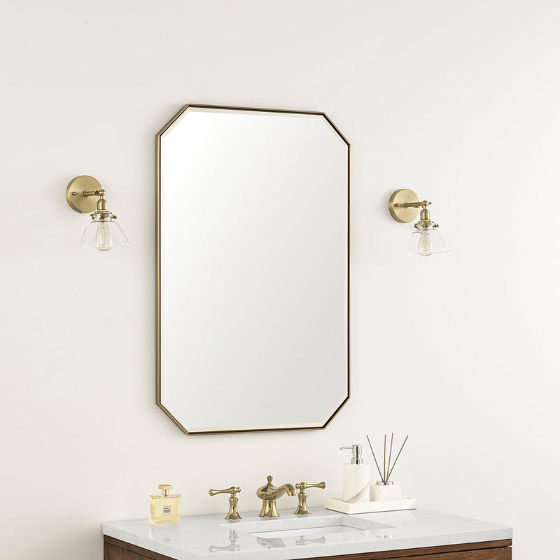 Rohe Octagonal Vanity Mirror - Wall Mount - 24" Brass/Glass/Champagne Brass