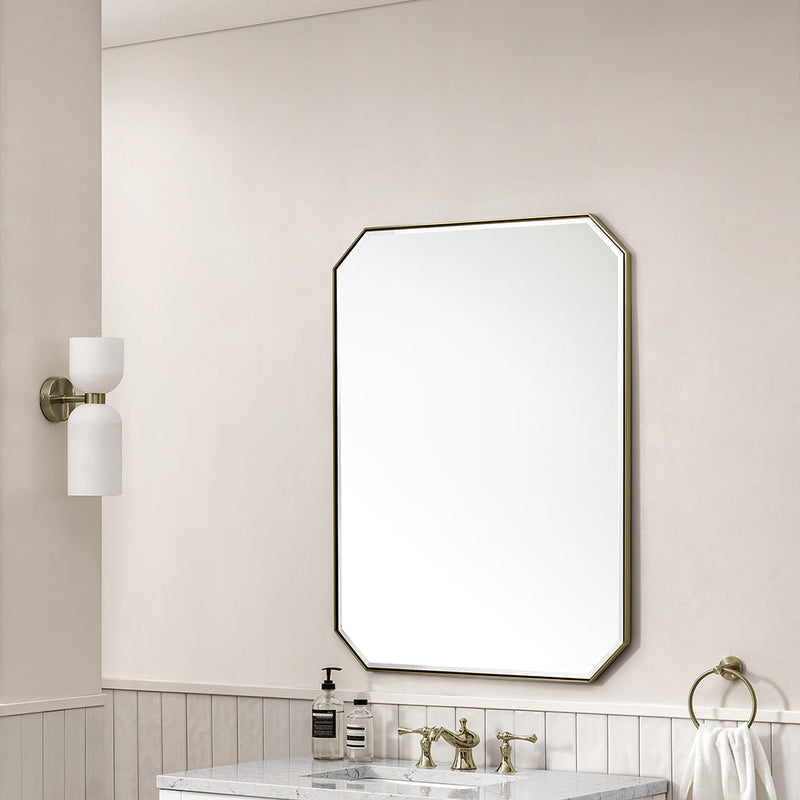 Rohe Octagonal Vanity Mirror - Wall Mount - 30" Brass/Glass/Champagne Brass