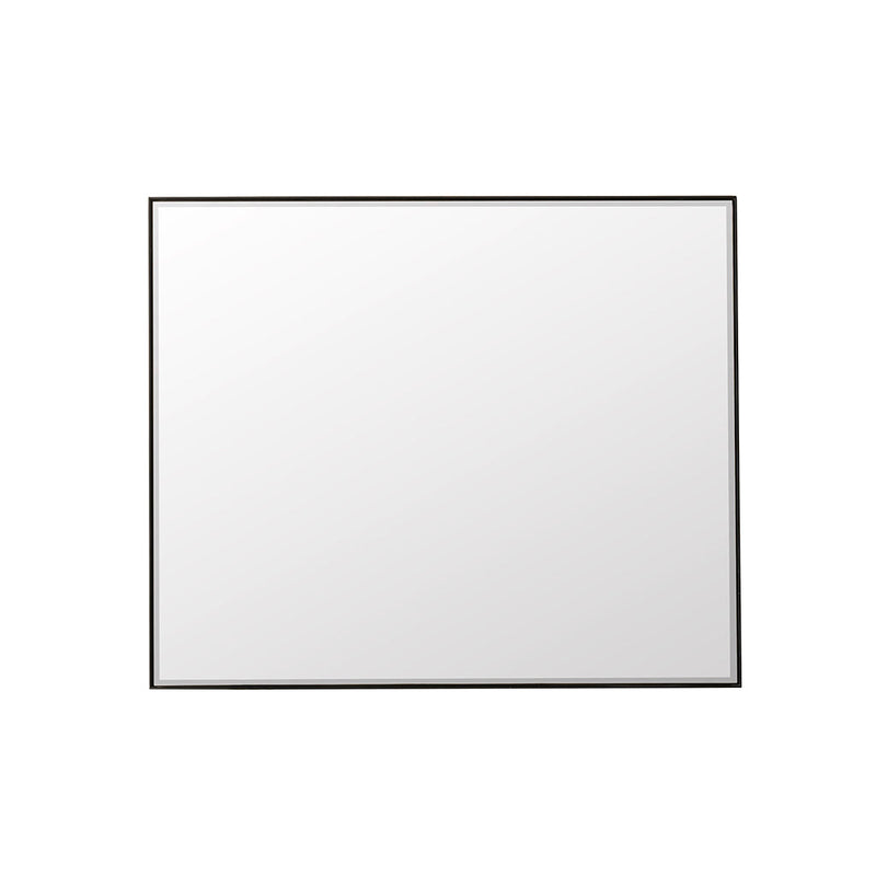 Rohe Square Vanity Mirror - Wall Mount - 48" Brass/Glass/Matt Black