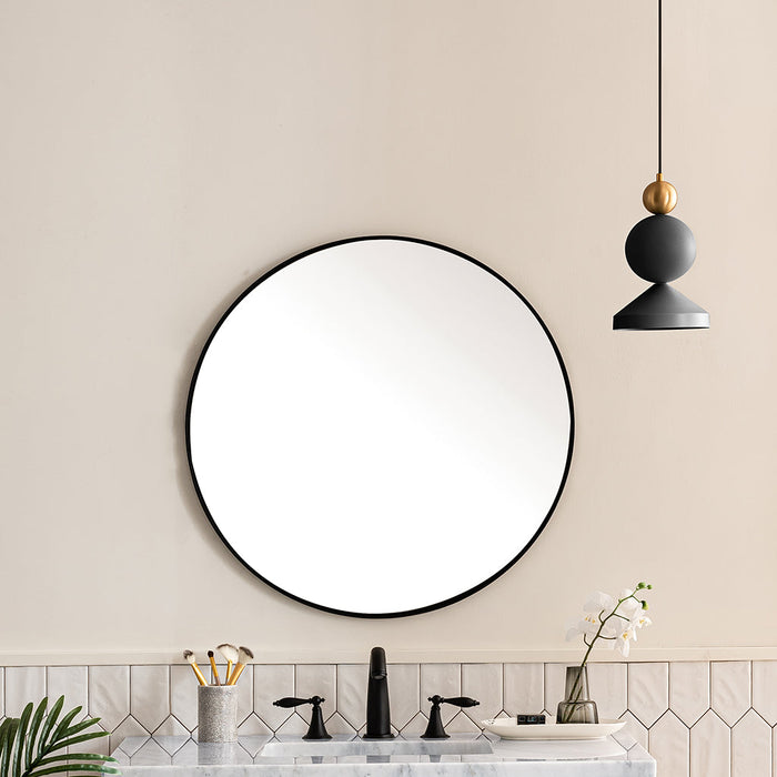 Rohe Round Vanity Mirror - Wall Mount - 30" Brass/Glass/Matt Black