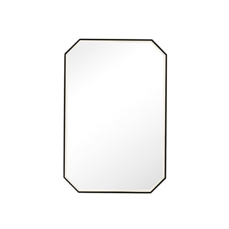 Rohe Octagonal Vanity Mirror - Wall Mount - 24" Brass/Glass/Matt Black