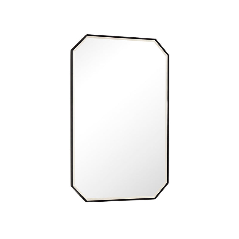 Rohe Octagonal Vanity Mirror - Wall Mount - 24" Brass/Glass/Matt Black