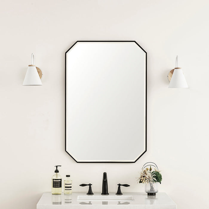 Rohe Octagonal Vanity Mirror - Wall Mount - 24" Brass/Glass/Matt Black