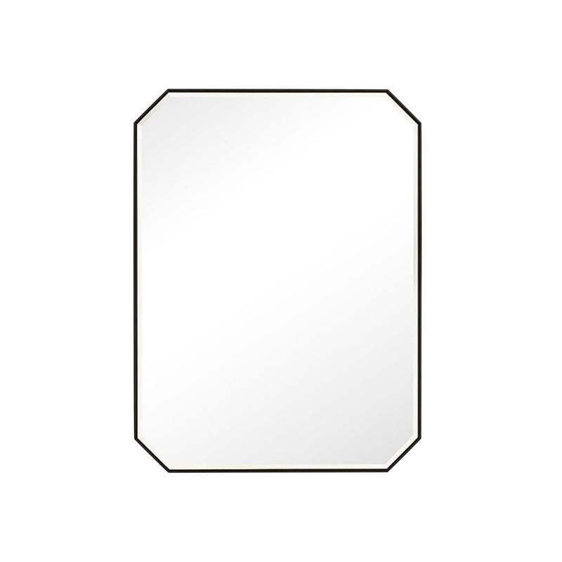 Rohe Octagonal Vanity Mirror - Wall Mount - 30" Brass/Glass/Matt Black