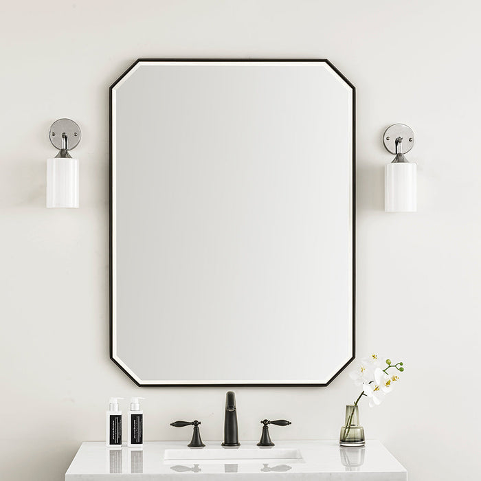 Rohe Octagonal Vanity Mirror - Wall Mount - 30" Brass/Glass/Matt Black